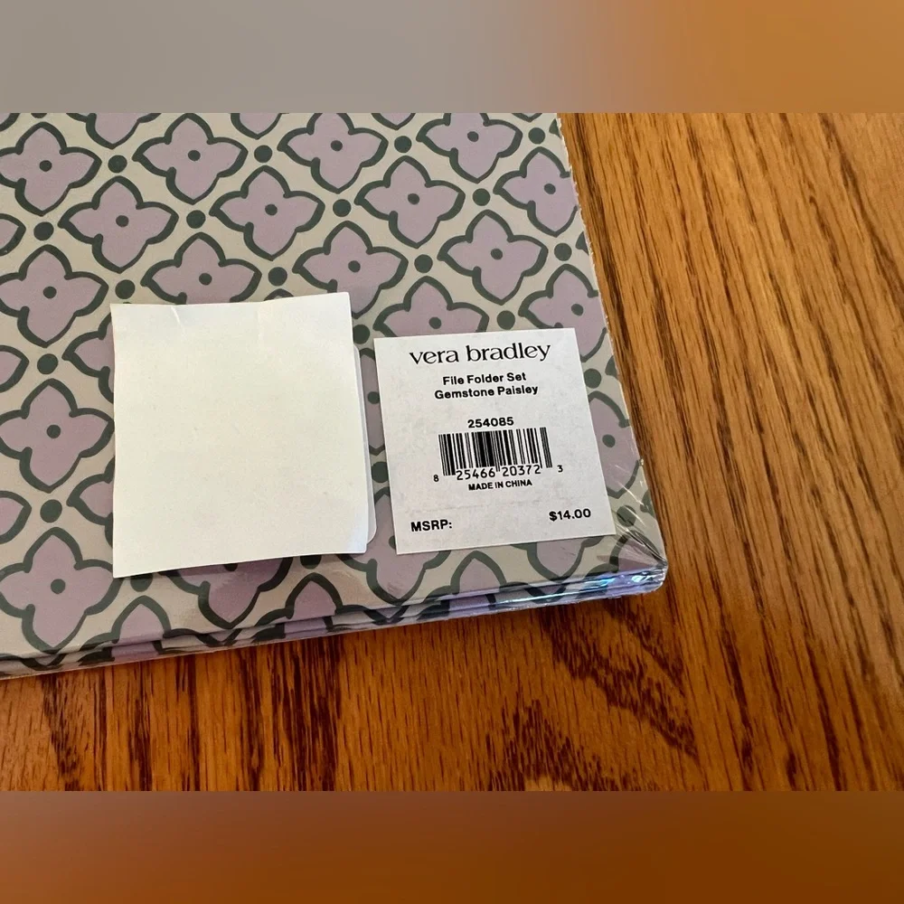 Vera Bradley Gemstone Paisley File Folders NWT